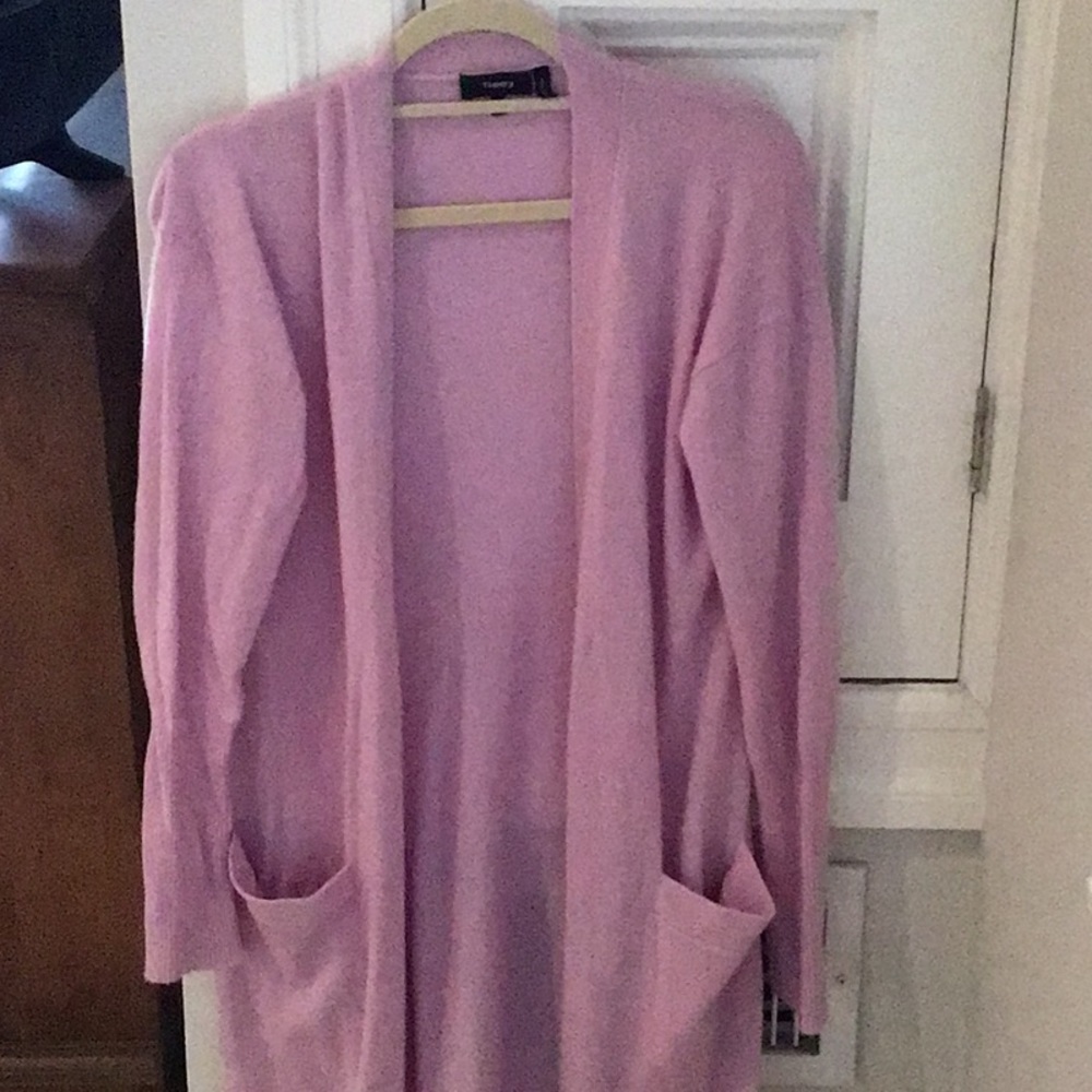 Theory cashmere mid length duster. Light lavender
